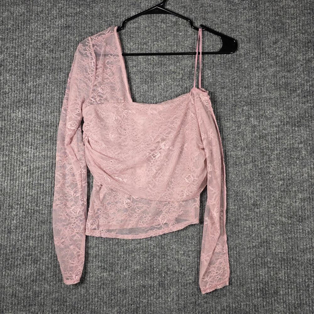 Steve Madden XS‎ Mauve Lace One Shoulder Draped Going Out Top NWT